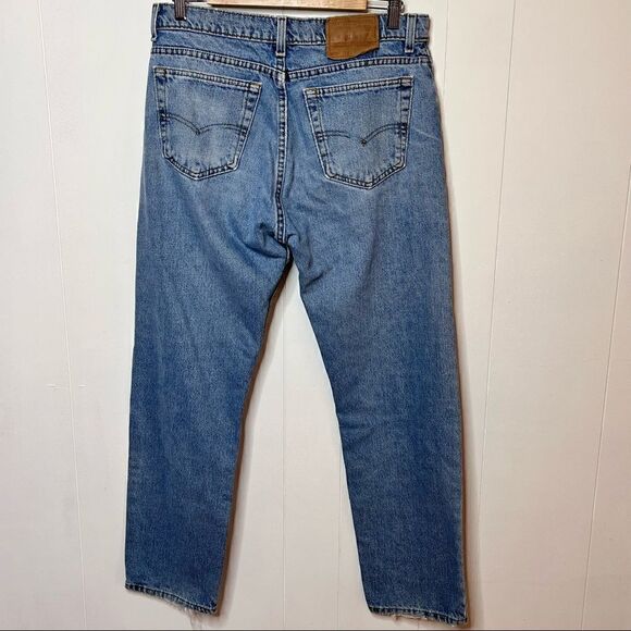 Vintage 90s Levis 505 Regular Fit Straight Leg USA Made Distressed Faded 36X30 - Picture 5 of 12